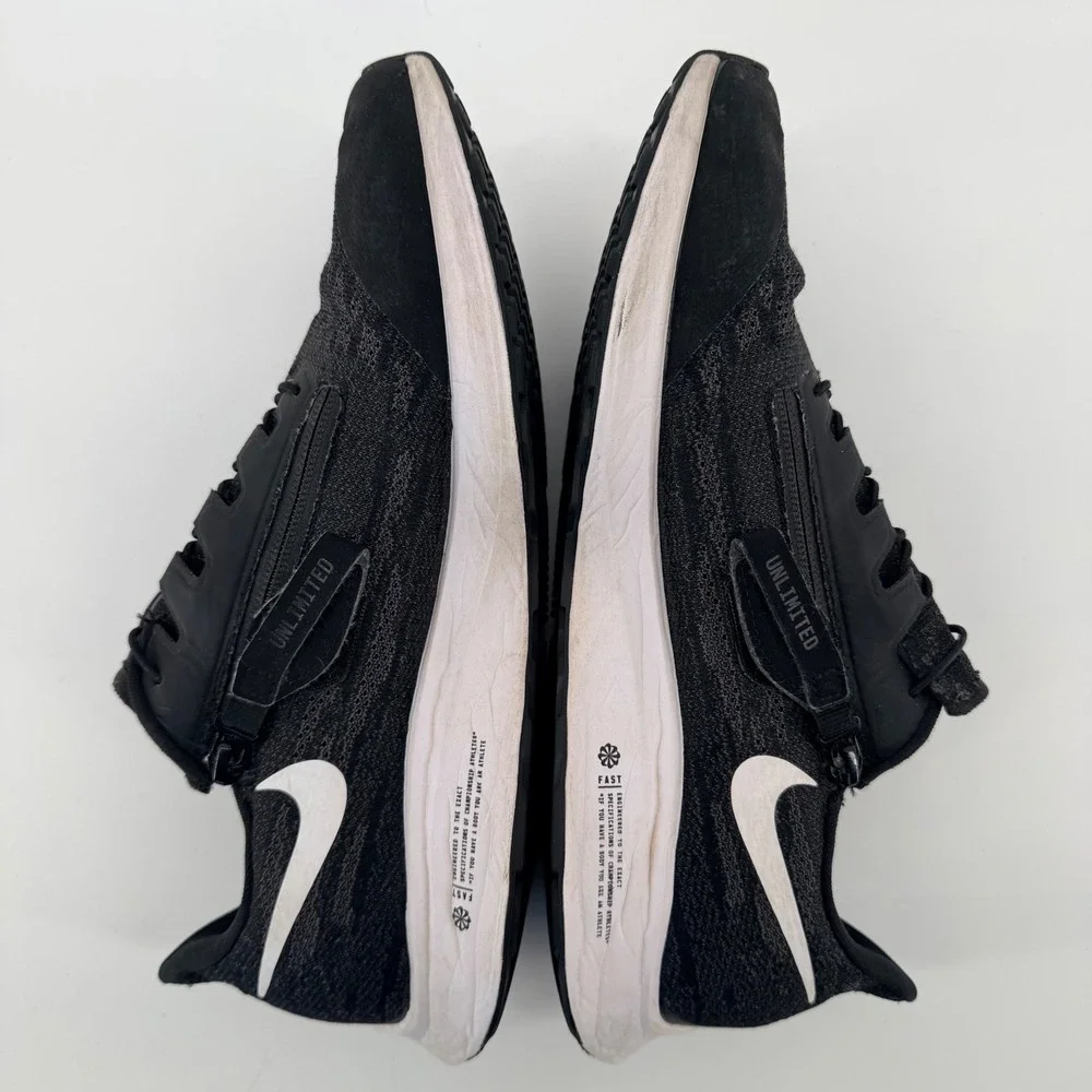 Nike Air Zoom Pegasus 36 FlyEase Running Shoes Black White BV0613-001 Mens 9.5